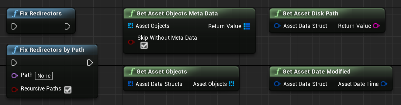 Asset helper nodes.